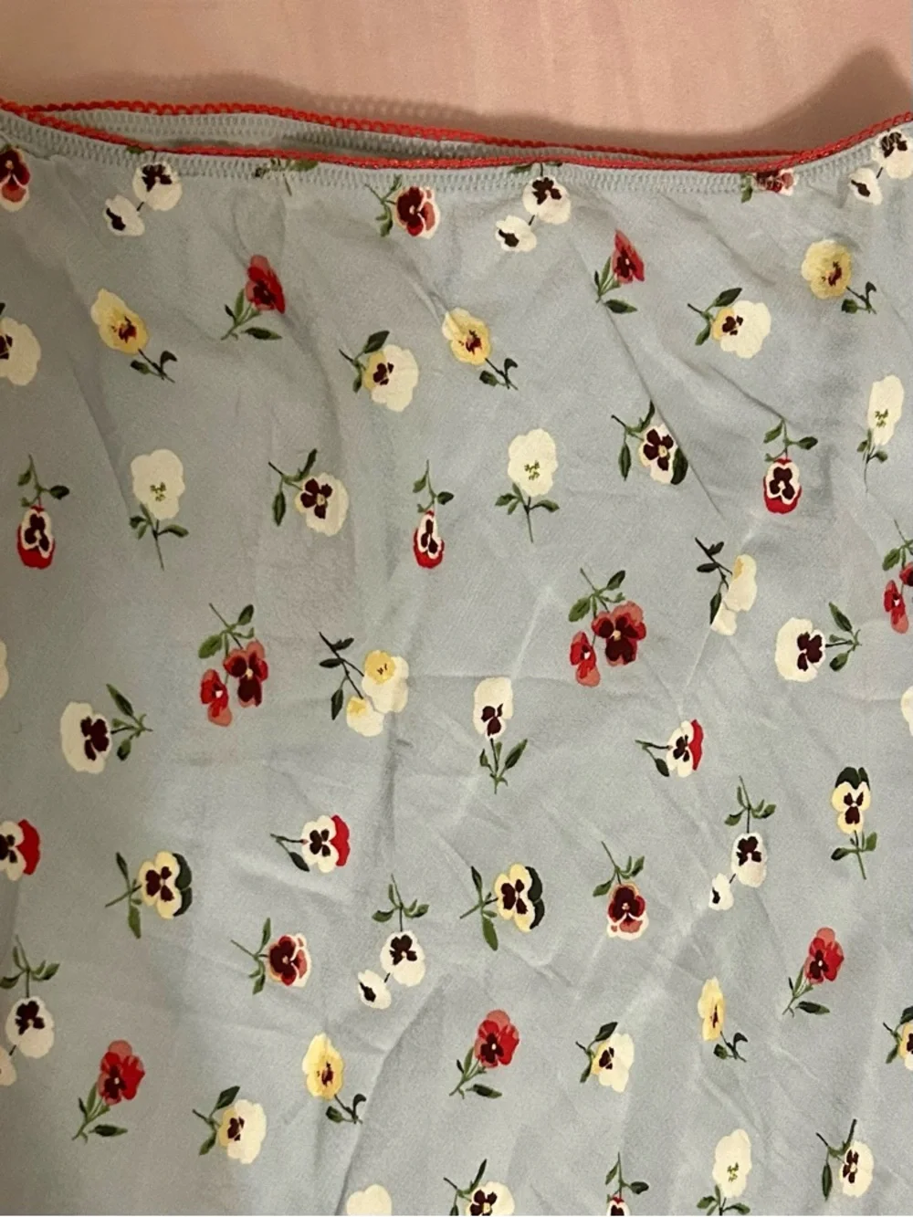 GAP Blue Floral Maxi Skirt with Red Trim - Picture 3 of 5